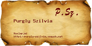 Purgly Szilvia névjegykártya