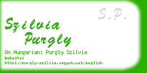 szilvia purgly business card